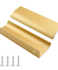 Rose Gold Edge Pulls 2 Pack Aluminum Finger Bar Cabinet Handles for Cabinets and Drawers 120 Millimeter Length