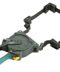 One-Hand Ratcheting Band Clamp For Quick Glue-Ups And Framing, 16-Inch Clamp With Self-Adjusting Corners shown open on white background