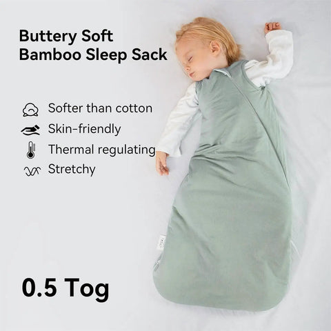 Toddler asleep in Soft Bamboo Sleep Sack For Toddlers 2T To 3T Cozy And Comfy Half Tog Lightweight Wearable Blanket