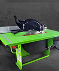 Portable Benchtop Table Saw With 800W Powerhouse Motor, Straight Shooting Wood Cutting Tool For Diy Builders on green base.