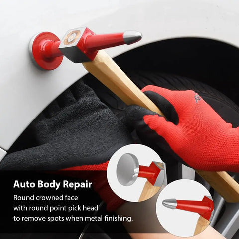 13 Inch Straight Point Pick Auto Body Hammer Featuring A Round Crown Face Built To Knock Out Dents Smooth Sheet Metal And Fix Bumps A Boss Tier Tool Every Pro Mechanic Swears By On The Shop Floor