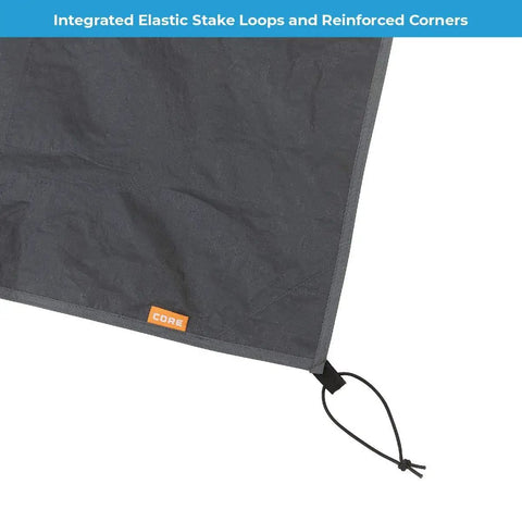 Heavy Duty Tent Footprint Groundsheet For 9 Person Instant Cabin Tents Easy Camp Setup Tarp with stake loops and corner details.