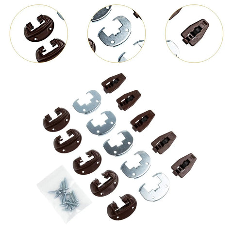 Drawer Fix Kit With Guide And Track Repair, Rollers And Metal Plate for smooth, quiet office drawer restoration, 5 pieces.