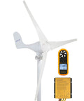 400W Wind Turbine Generator For Home Power, 3 Blade Windmill, Horizontal Shaft Setup with controller and anemometer