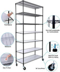 Heavy Duty Seven Tier Wire Shelving Rack Delivering A Ridiculous 2450 Pound Weight Capacity And Rock Solid Metal Construction For Garage Storage Setup with adjustable shelves and waterproof mats.