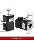 Pair of HANPOSE 42HS40-YC-PD brake stepper motors, 12V, 40N·cm, NEMA17, black with silver shafts