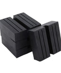 Heavy Duty Square Jack Pads With Anti-Slip Rubber Build For Safe Car Lifting And Pinch Weld Protection set of four black rubber pads.