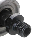 Close-up of Top Shelf Angle Grinder Wheel Conversion Adapter Fits 100Mm Tools and M10 Threads, heavy-duty steel construction.