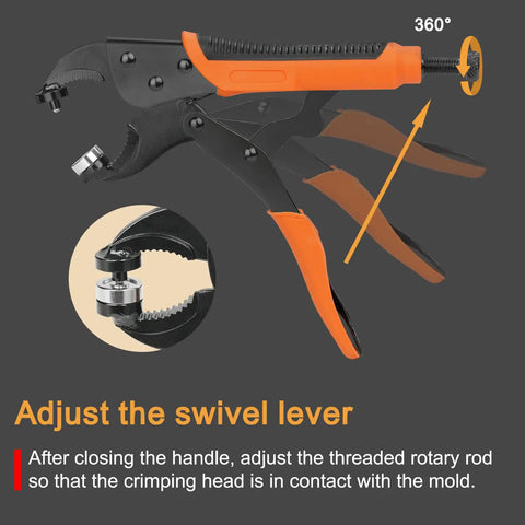 Heavy Duty Snap Fastener Tool Kit With Punch Die And 50 Replacement Metal Snaps for repairing boat covers, featuring swivel lever adjustment.