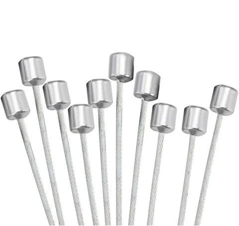 10 Pcs Stainless Steel Shifter Cables For Bikes 2M Length Replaceable Derailleur Cables with rounded ends displayed