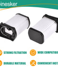 Two HEPA filters from 4 Pack Replacement Vacuum Filter For Wandvac Power Pet Cordless, showing design and features icons.