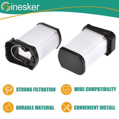 Two HEPA filters from 4 Pack Replacement Vacuum Filter For Wandvac Power Pet Cordless, showing design and features icons.