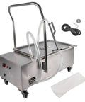 Pro Level Mobile Fryer Oil Filter Machine And Shop Tested Grease Purifier With Rock Solid Steel Build on caster wheels with hoses.
