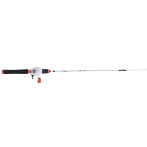 Customize It Spincast Youth Fishing Pole And Reel Combo For Kids, 2 Piece Rod, Size 6 Reel, white rod with black handle