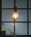 Circular Dimmable Pendant Light For Track Systems, H Type Pendant With Clear Crystal Shade, Industrial Vintage Style Iron Halo