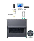 Smooth Operator 16 Port Hdmi Kvm Switch Featuring A Slick 17.3 Inch Led Lcd Display For Plug And Play Multi Computer Control Plus Rack Mount Setup connections diagram showing components.