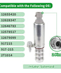 Intake And Exhaust Camshaft Position Actuator Solenoid Valve VVT Oil Control Kit compatible with GM part numbers, intake view.