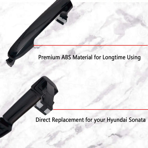 Black Exterior Door Handle Set For Hyundai Sonata 2005 2006 2007 2008 2009 2010 with ABS material