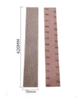 Hot 70X420mm Rectangular Dry Sanding Mesh Paper With Back Flocking For Car Putty Board Smoothing showing texture and size details.