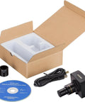 10MP USB 3.0 Microscope Camera For Real Time Live Video Crystal Clear 3584x2748 Imaging Plug And Play High Resolution Capture Easy Editing And Streaming For Lab Classroom And DIY Projects, boxed kit with adapters, cable and disc