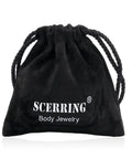 Black drawstring bag for Industrial Barbell Piercing Jewelry 14G Stainless Steel Cartilage Helix Conch Earrings