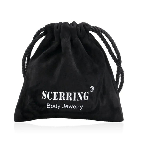 Black drawstring bag for Industrial Barbell Piercing Jewelry 14G Stainless Steel Cartilage Helix Conch Earrings