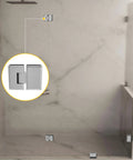 Heavy Duty Adjustable Glass To Glass Shower Door Hinge 180 Degree Solid Forged Brass With Satin Chrome Finish installed view