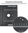 Killer Aluminum Router Table Insert Plate With Sharp Precision Scales And Ridiculously Sturdy Push Ruler, 200x240mm, for accurate cutting.