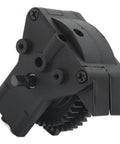 Rock Solid Two Speed Gearbox With Corrosion Resistant Transmission Case For RC Cars showing detailed black plastic unit with gear.