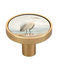 Four Pack Seabird Fence Vintage Gold Cabinet Knobs With Round Pull Design For Drawers Walls And Dressers, Scratch Resistant Gold Finish
