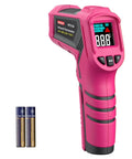 Pink Your Go To Infrared Thermometer Gun Non Contact Digital Temperature Meter, LCD display, with batteries included.