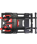 Heavy Duty Folding Hand Truck Dolly Cart For Moving And Hauling, Shopping, Travel And Office Use, folded black steel cart with red handle
