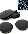 4 Pack Car Wheel Hub Center Cap Set 60mm Outer Diameter 56mm Inner Diameter 0.57 Inch Thick with black finish for SUVs and trucks