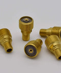 Five gold TIG Gas Lens Collet Body Set for WP 9 20 25 Torch, a real workhorse, arranged and compatible with major TIG welders.