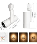 LED Track Lighting Heads With 24 To 60 Degree Adjustable Beam High Output Budget Friendly 13.5W white with dimensions and beam angles