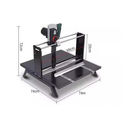 Heavy Duty Electric Brick Cutter 3000W on rugged foldable cart, dimensions 72cm x 74cm, designed for cutting foam and wood.