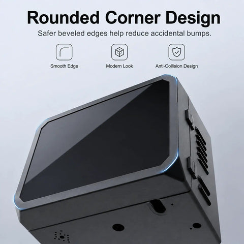 Heavy Duty Cold Rolled Steel EV Charger Station Enclosure Featuring Lockable Clear Door, rounded corner design for safety.