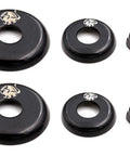 Skateboard Kingpin Nuts And Truck Cup Washers Replacement Kit in black, showing upper and lower components for street and park use.