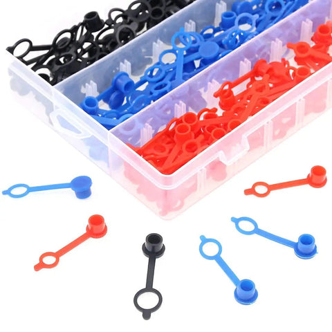 Grease Zerk Fitting Caps 300Pcs Assortment Kit M6 Red M8 Blue M10 Black With Keeper Dust Covers And Storage Box Durable Polyethylene