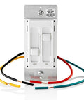 Ceiling Fan Control And Dimmer Switch With Separate Fan Speed And Light Dimmer For LED CFL Halogen And Incandescent Bulbs Plug And Play Setup White 66DF-10W with exposed wires
