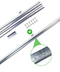 Vertical Track Replacement Kit For 7 Foot Garage Doors With 76 Inch Spliced Rails In Galvanized Steel hardware pack and rail close-up