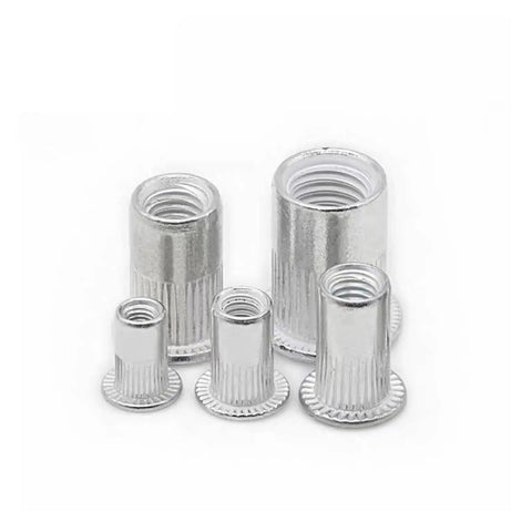 Heavy Duty Rivet Nut Tool Kit With Hollow Aluminum Alloy Inserts For Fast Metal Jobs M3 To M12 Silver Hardware Set To Secure Sheets Like A Pro, silver rivet nuts