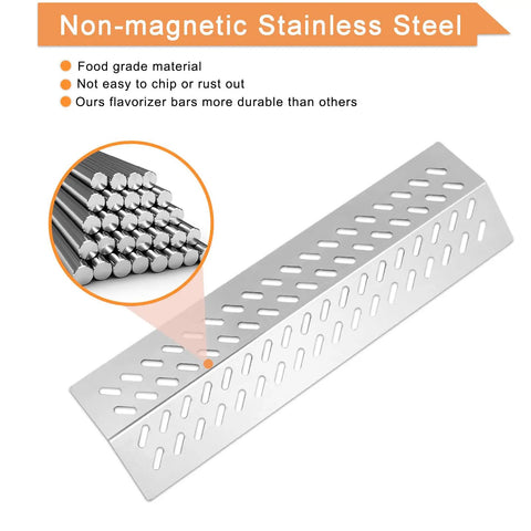 Stainless Steel Flame Tamers Four Piece Grill Heat Plate Replacement For Bull Gas Grills Fits Angus Brahma 7 Burner 5 Burner