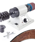 Heavy Duty Electric Leather Edge Burnishing Machine With Variable Speed Dial Up To 8000 Rpm and accessories for precise polishing.
