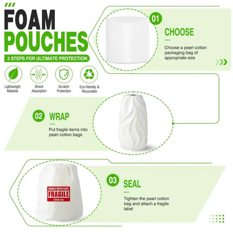 650 Piece Moving Day Essential Dish Packing Gear With Foam Pouches In Four Sizes Foam Sheets 350 Fragile Stickers And Marker Pen For Quick Safe Packing Moving And Storage