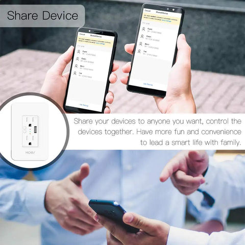 Smart WiFi In Wall Outlet With USB And Type-C Ports, 15A Divided Socket, Remote Control Via Smart Life Tuya App