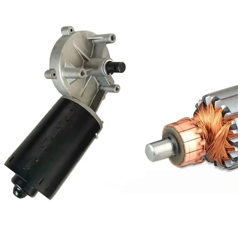 Powerful 100W DC Turbine Reducer Motor With 12V And 24V Options For Amazing Speed Control Plus High Torque Output showing motor side and rotor.