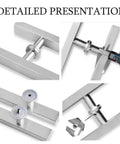 Detailed presentation of Modern Brushed Stainless Steel Barn Door Handle Push Pull For Interior And Exterior Doors Black Finish