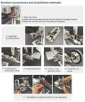 Installation steps for Heavy Duty 550W Belt Sander With Brushless Motor And 762x25 Mm Sanding Belt showing various parts.