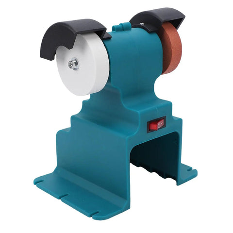 Jeffergarden 18V Cordless Mini Bench Grinder With Dual Batteries, 200W Power, 7000 RPM Speed, compact design for sharpening.